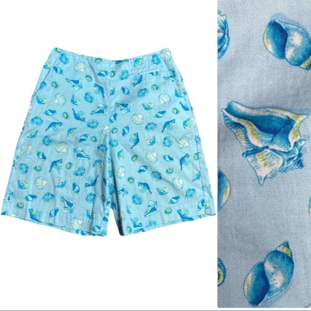Talbots 9” High Waisted Seashell Print Shorts - image 1